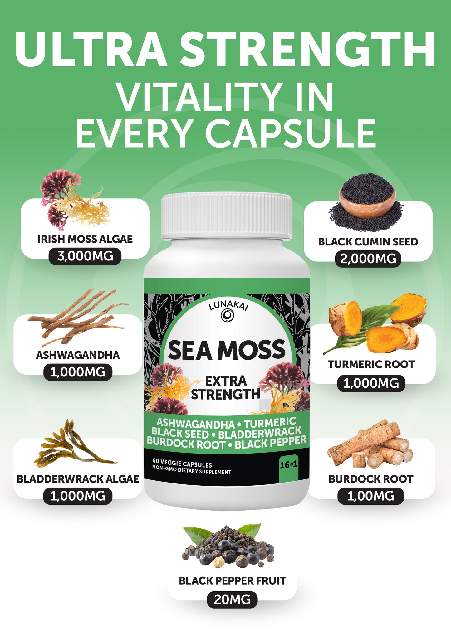 Irish Sea Moss Capsules - US Made