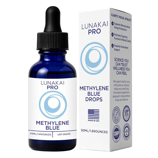 Lunakai PRO Methylene Blue 99.99% Pure – 1% USP Grade Cognitive Drops