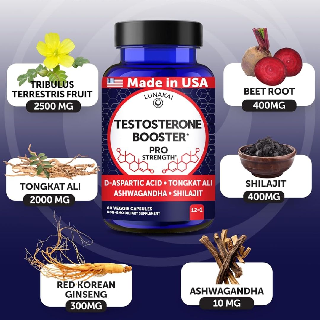 Natural Testosterone Booster for Men – 60 Capsules
