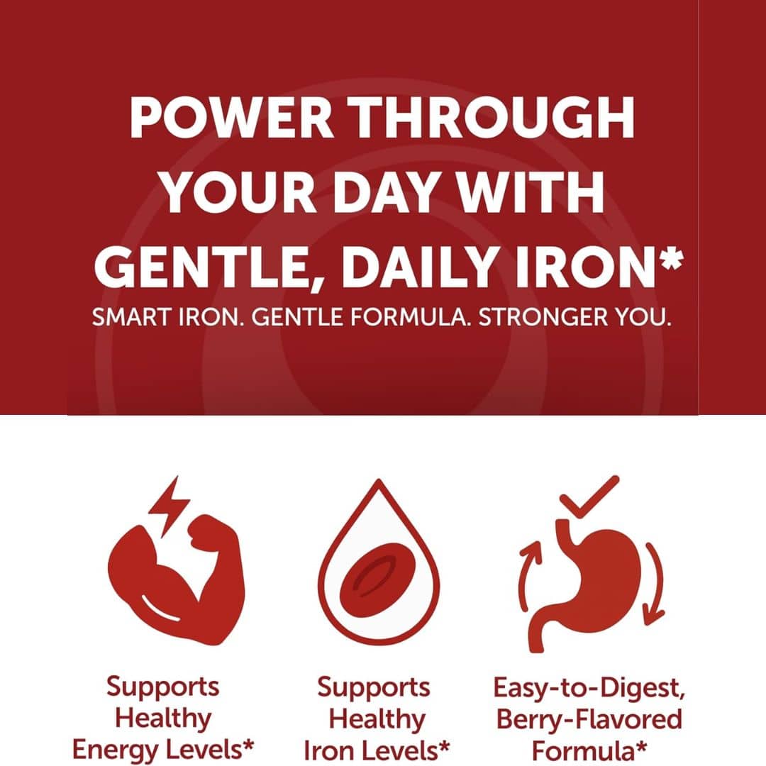 Iron Gummies – 100% Daily Value with Vitamin C, B12 & Methylfolate