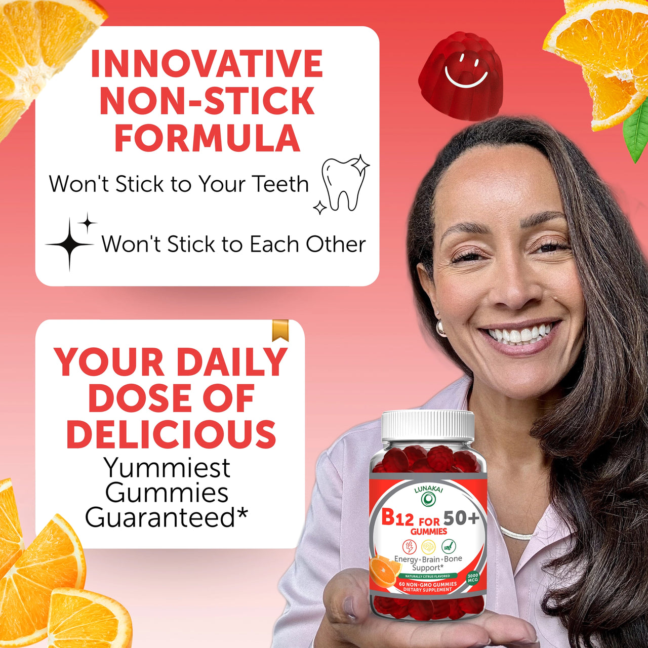 Vitamin B12 Gummies for Adults 50 Plus