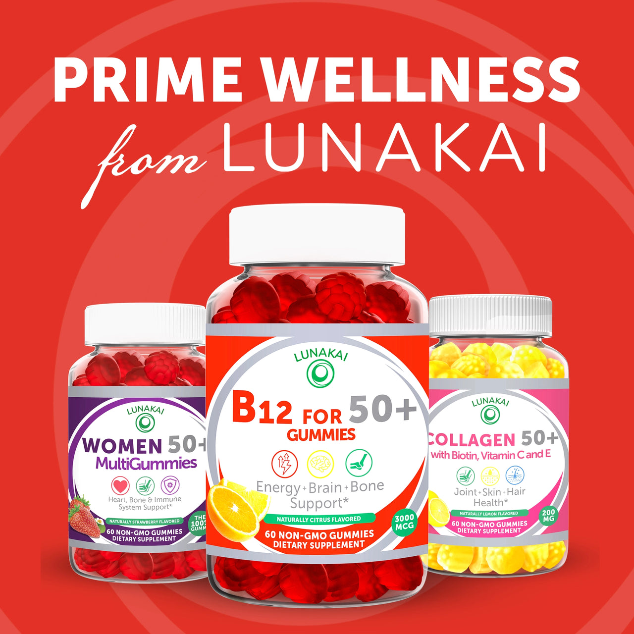 Vitamin B12 Gummies for Adults 50 Plus