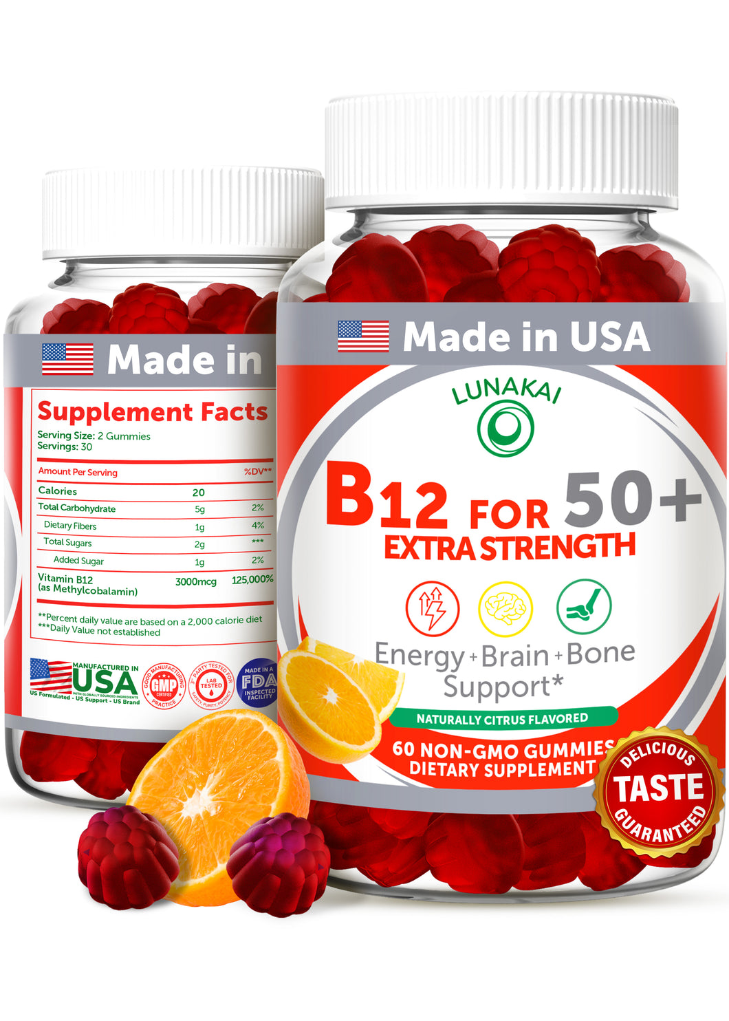 Vitamin B12 Gummies for Adults 50 Plus