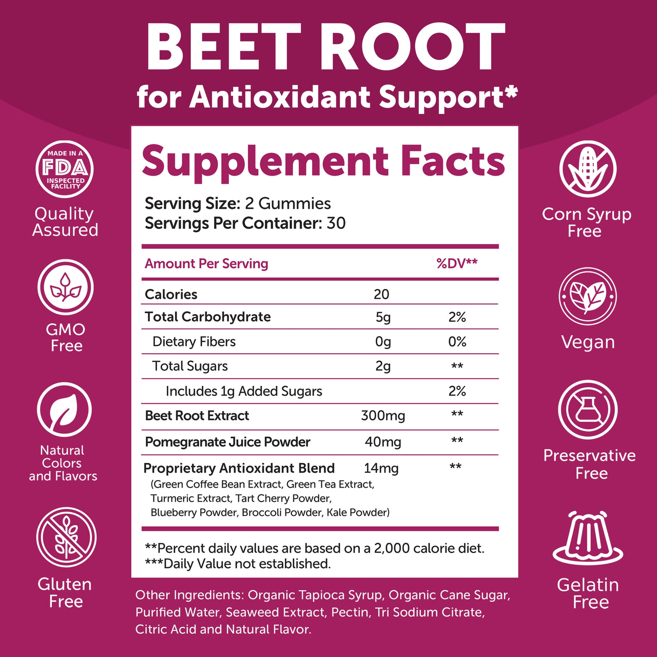 Beet Root Gummies, 60ct.
