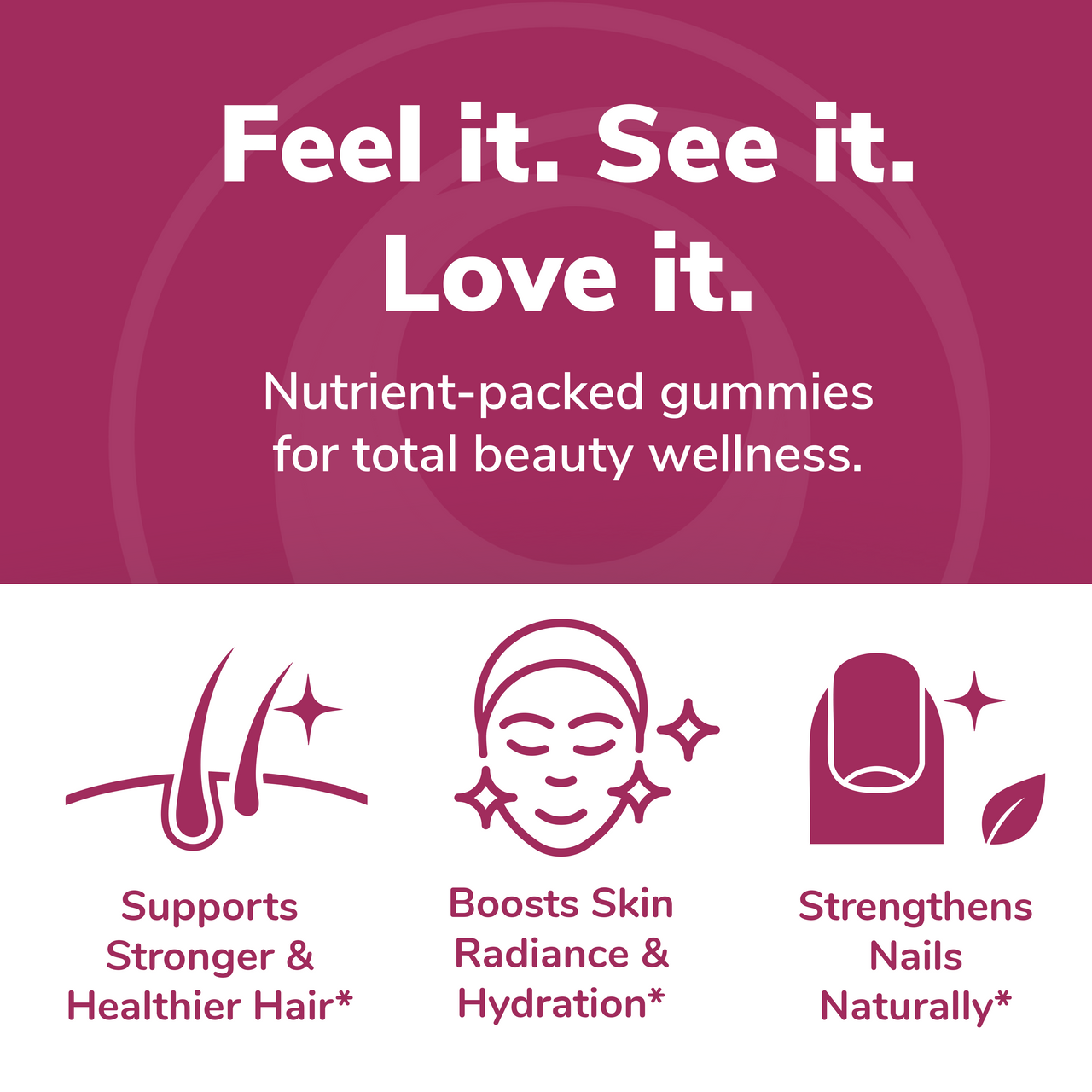 Hair Growth Gummies for Women – Biotin + Collagen, 60ct