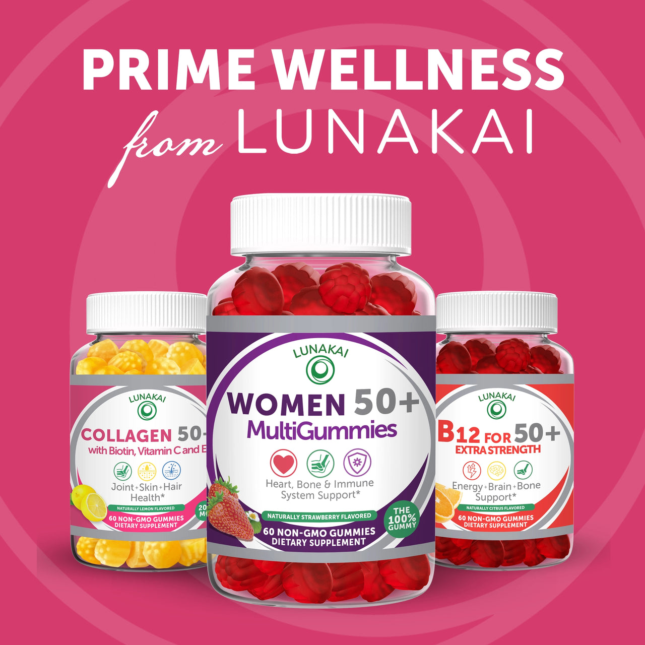 Collagen Gummies with Biotin for Men & Women Over 50