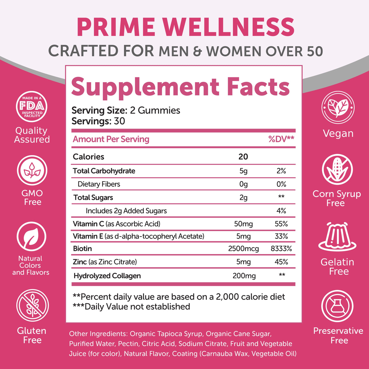 Collagen Gummies with Biotin for Men & Women Over 50