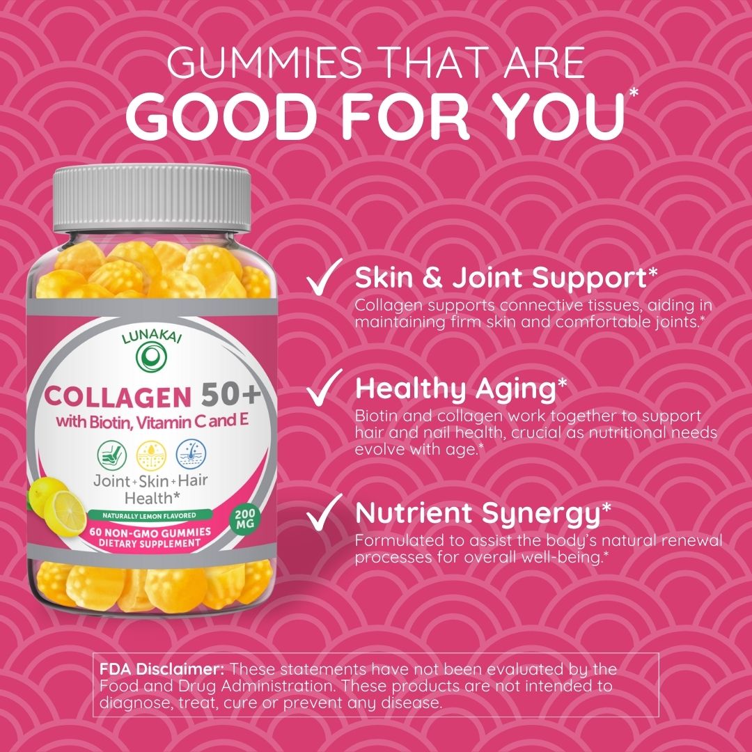 Collagen Gummies with Biotin for Men & Women Over 50