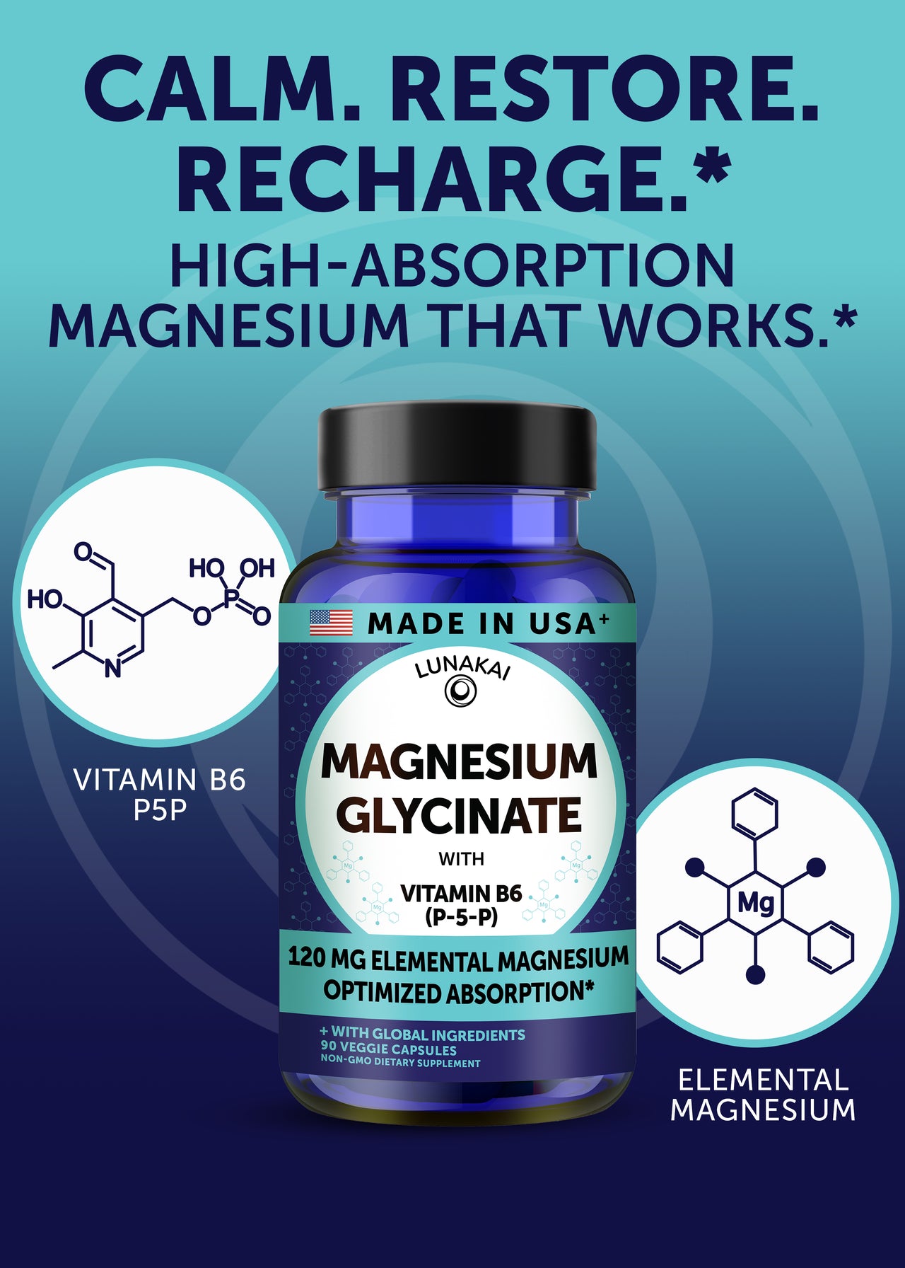 Magnesium Glycinate Capsules – High Absorption with B6 (P-5-P)