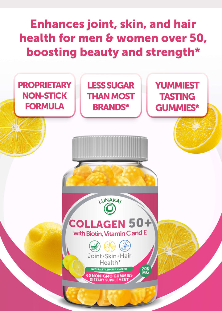 Collagen Gummies with Biotin for Men & Women Over 50