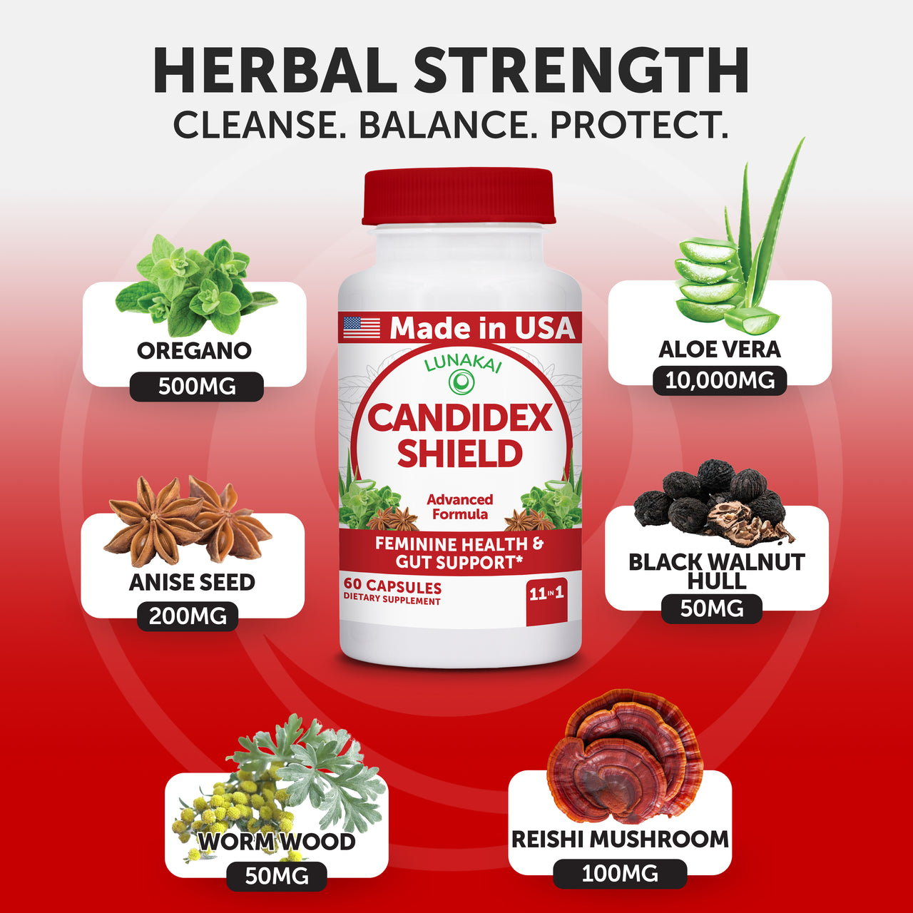 Candida Cleanse & Detox – Women’s Daily Support, 60 Capsules