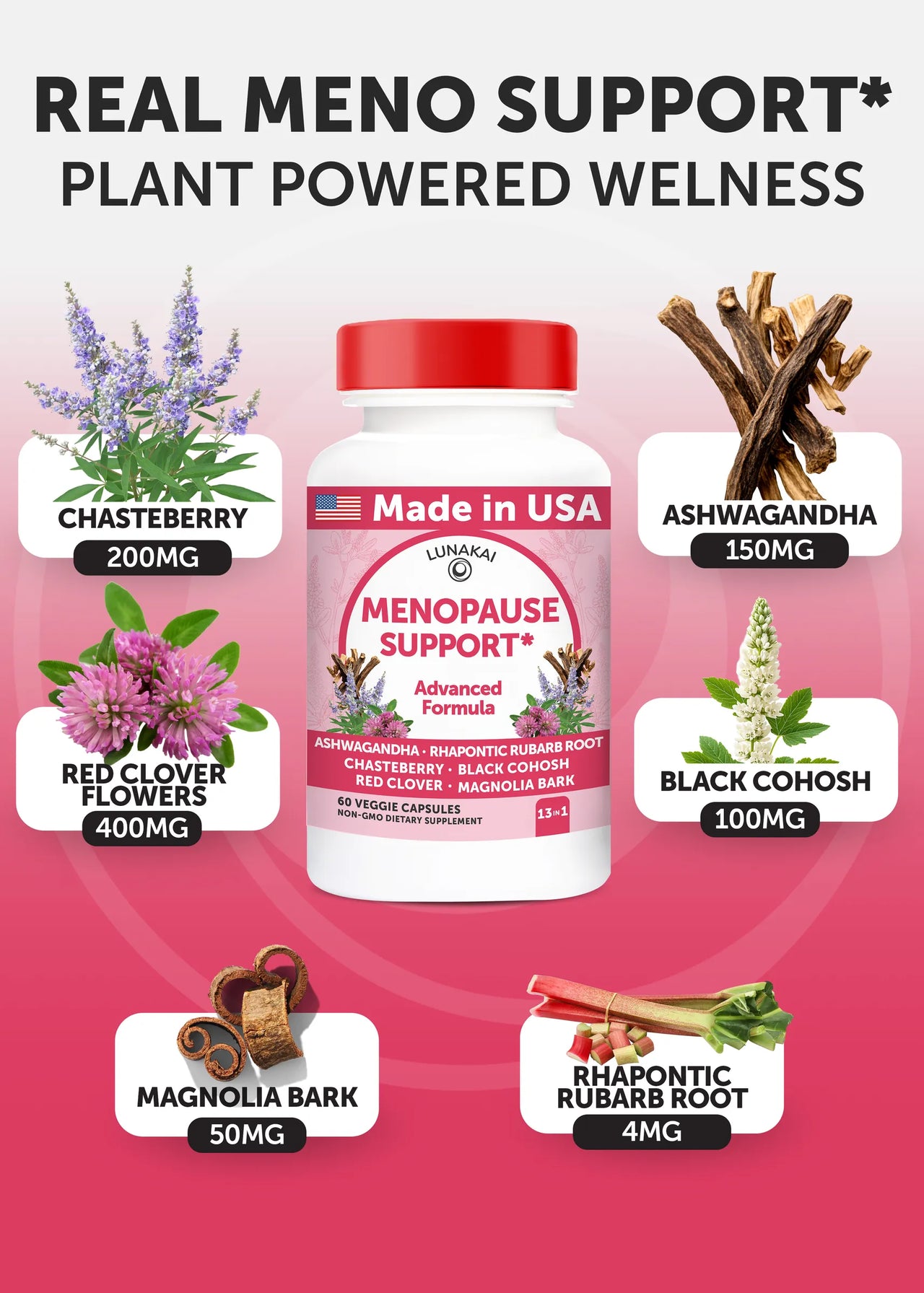 Menopause Support Capsules – 13-in-1 Formula for Hot Flashes, Sleep & Mood Support