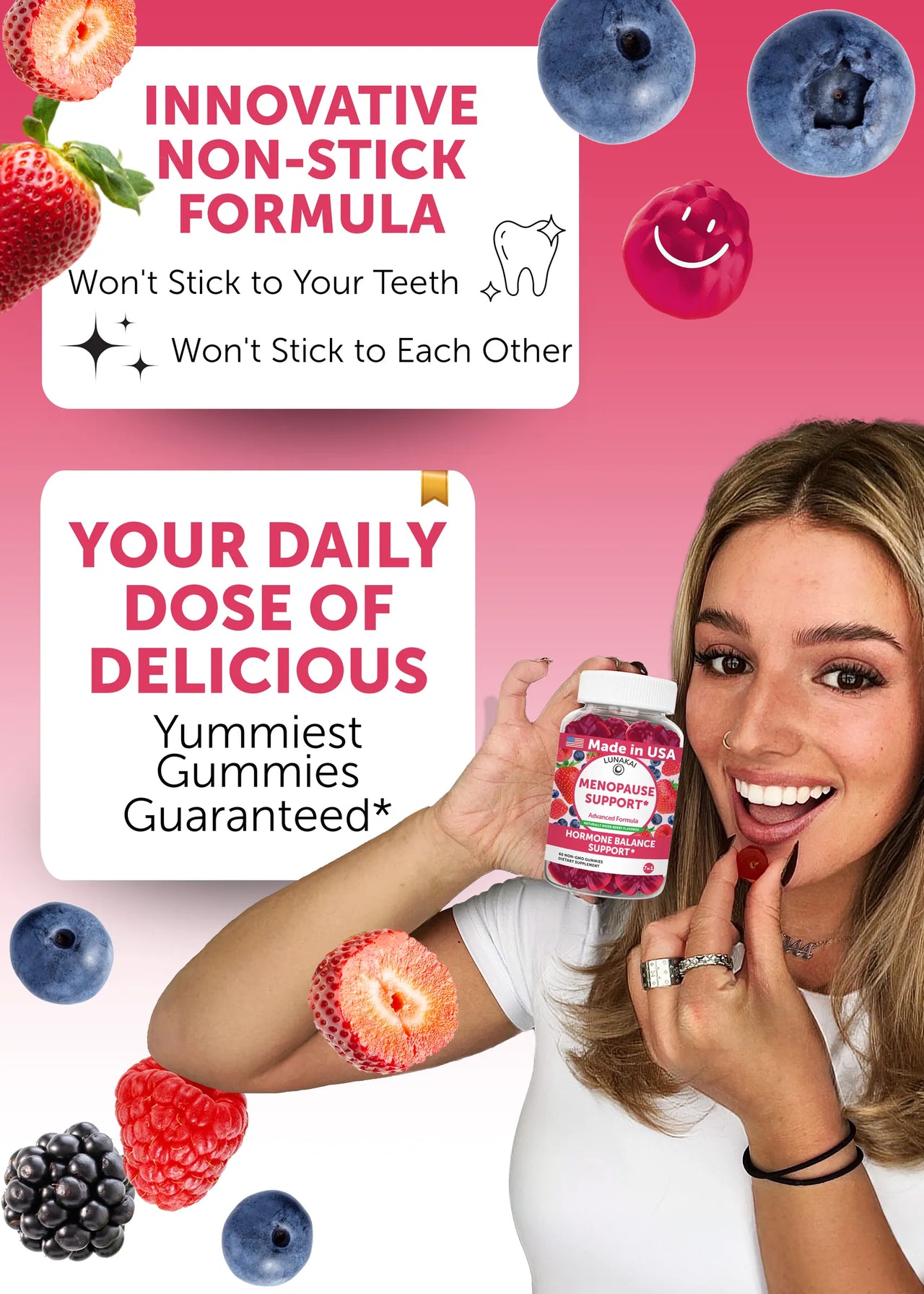 Menopause Support Gummies for Women – Hot Flashes, Sleep & Hormonal Balance