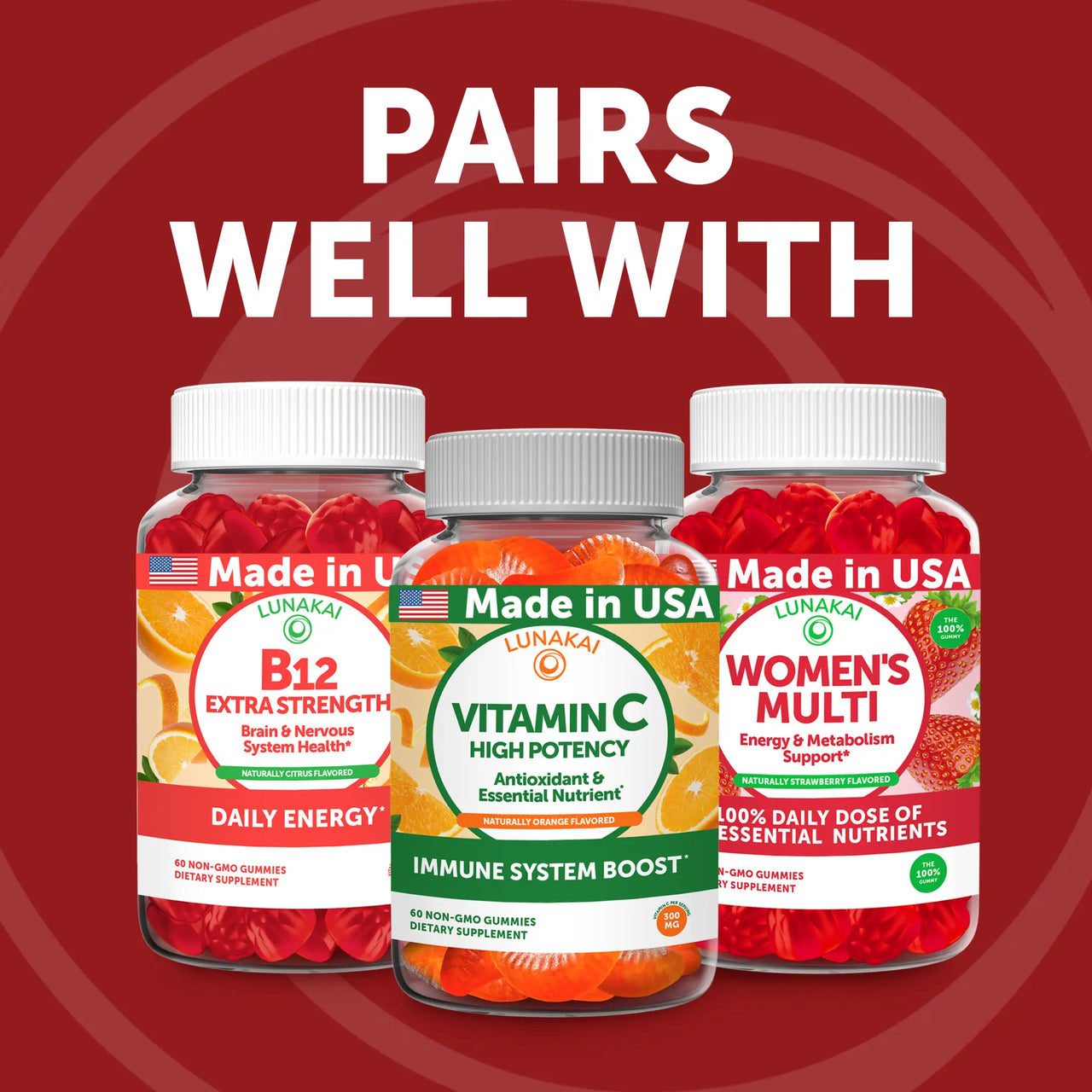 Iron Gummies – 100% Daily Value with Vitamin C, B12 & Methylfolate
