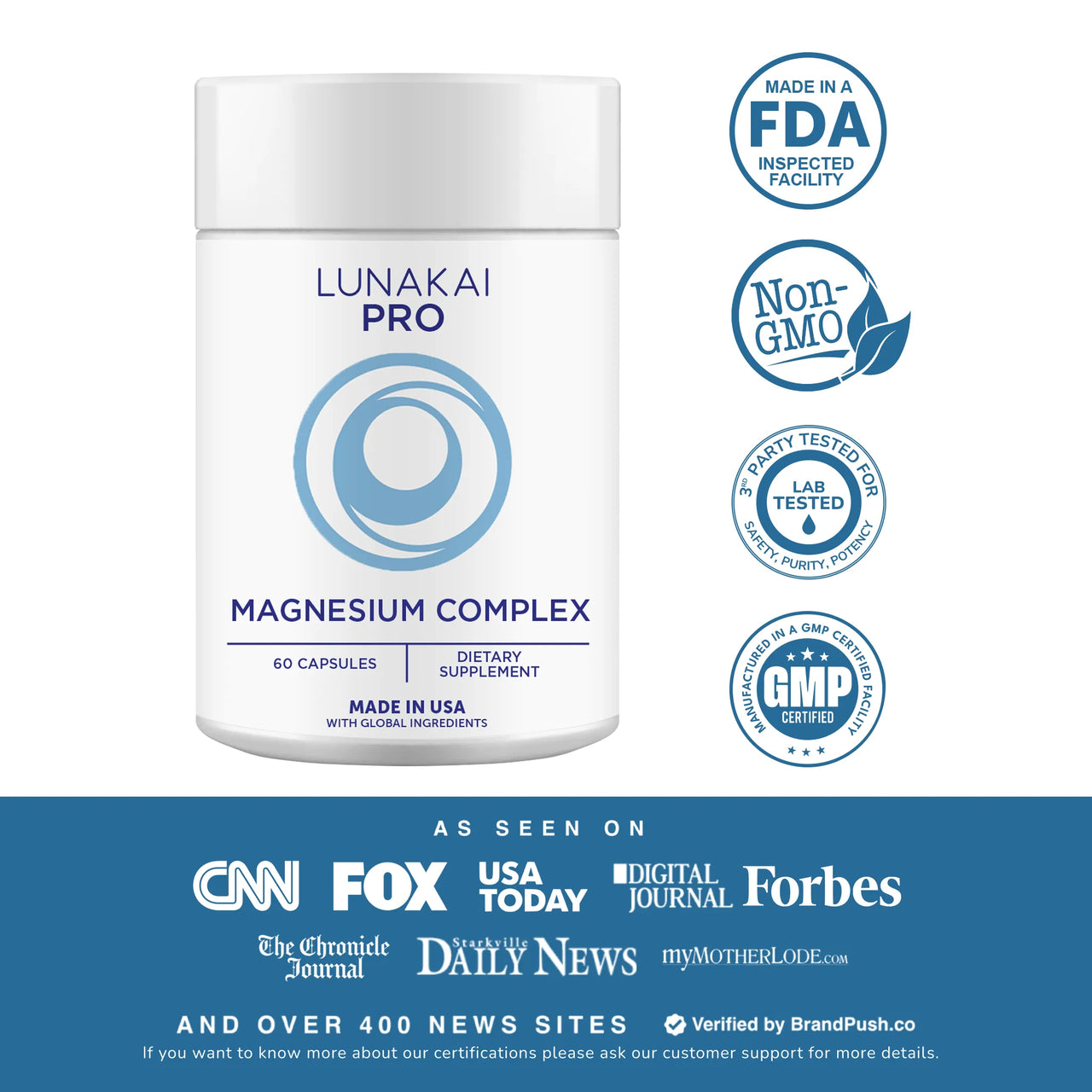Lunakai PRO Magnesium Complex Capsules - 405mg Blend