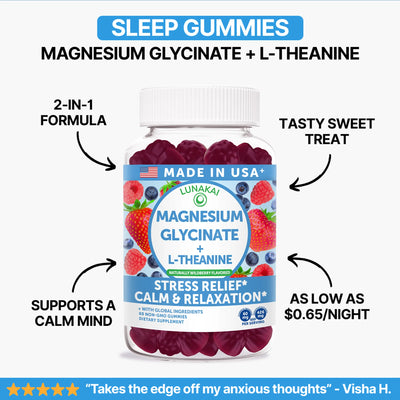 Magnesium Glycinate + L-Theanine Gummies – Wildberry