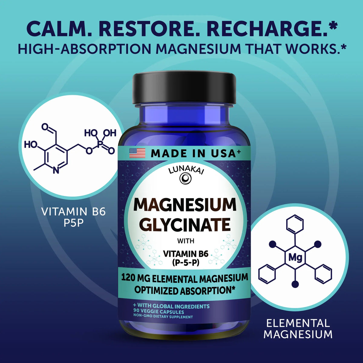 Magnesium Glycinate Capsules – High Absorption with B6 (P-5-P)