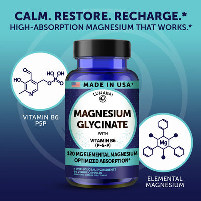 Magnesium Glycinate Capsules – High Absorption with B6 (P-5-P)