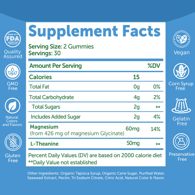Magnesium Glycinate + L-Theanine Gummies – Wildberry