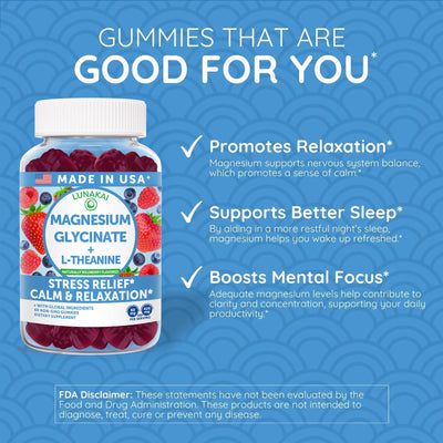 Magnesium Glycinate + L-Theanine Gummies – Wildberry