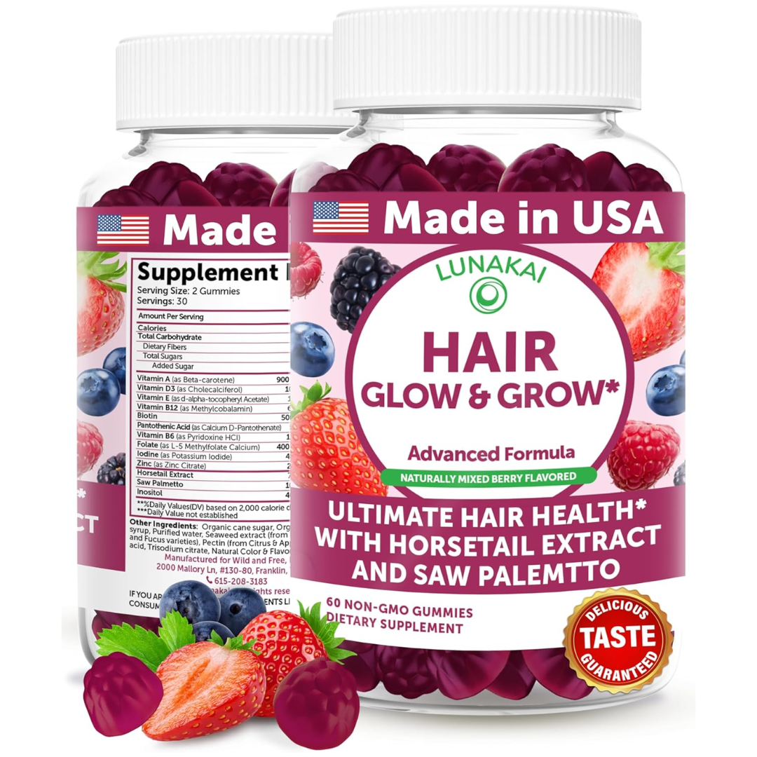 Hair Growth Gummies for Women – Biotin + Collagen, 60ct