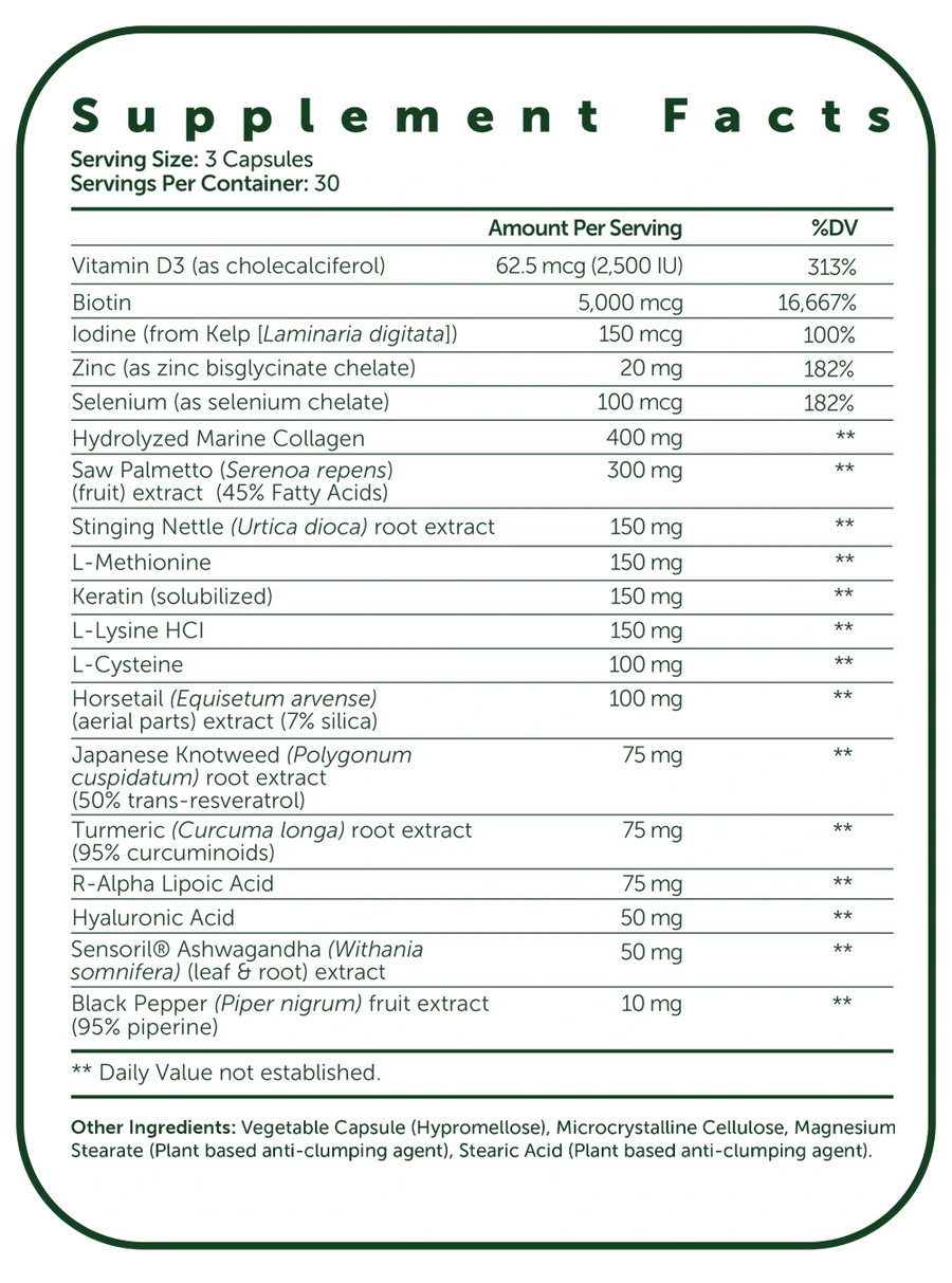 Full Supplement Facts Transparency