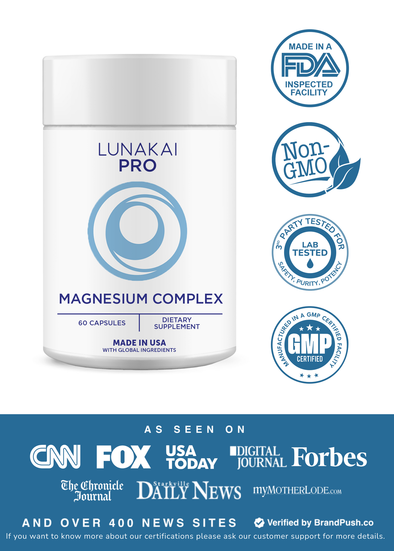 Lunakai PRO Magnesium Complex Capsules - 405mg Blend