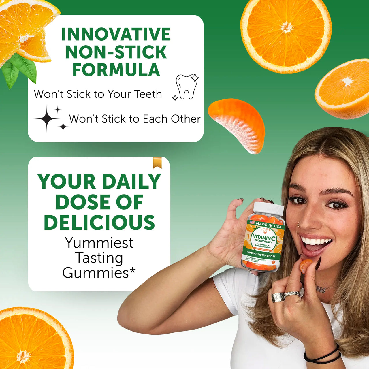 Vitamin C Gummies – 300mg Immune Support – 60 Count