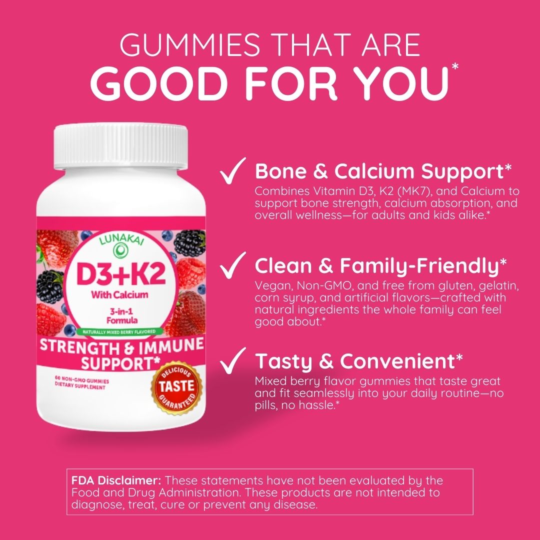 D3+K2 Gummies with Calcium