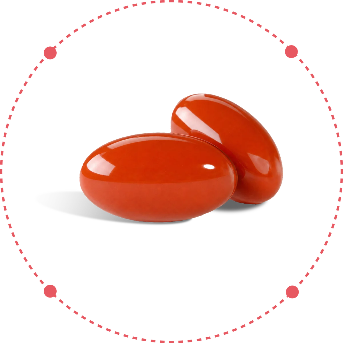 Two red Astaxanthin softgels